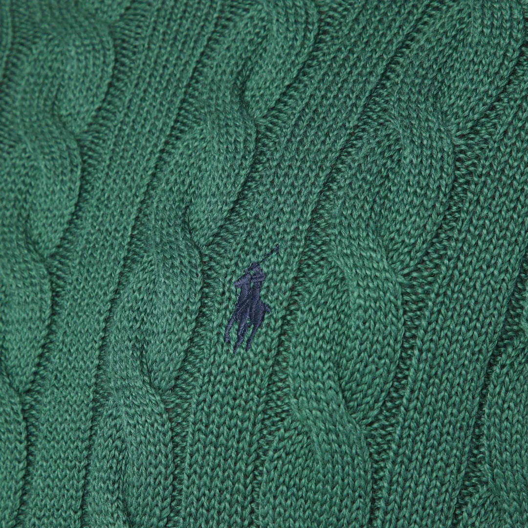 Polo Ralph Lauren - Green cotton cable-knit jumper