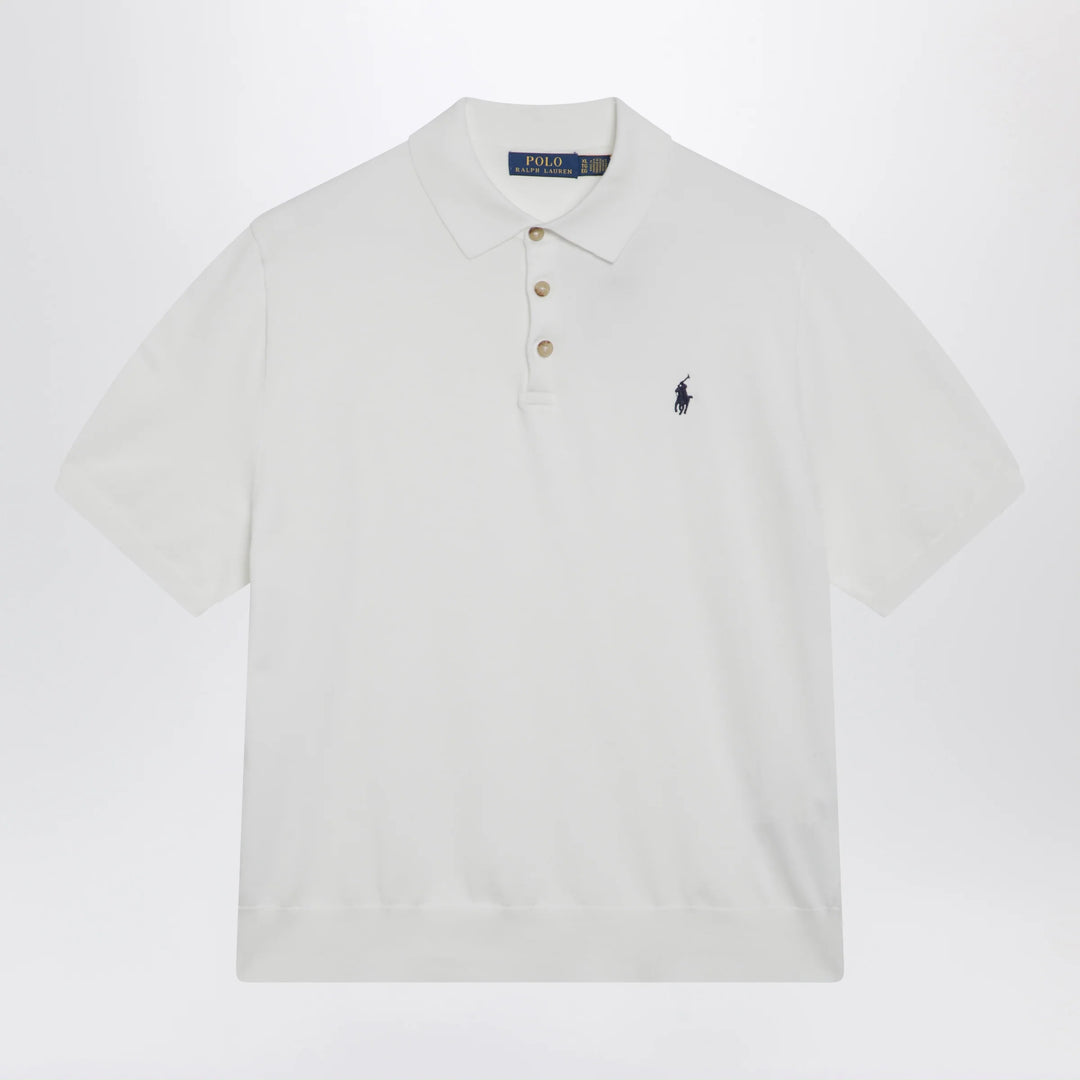 Polo Ralph Lauren - White cotton polo-collar sweater