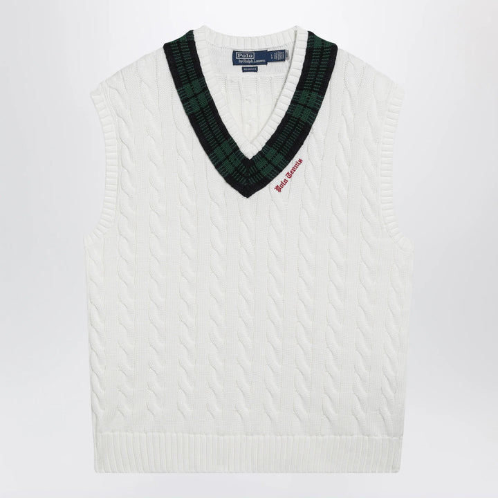 Polo Ralph Lauren - Cream cable-knit Relaxed-Fit vest