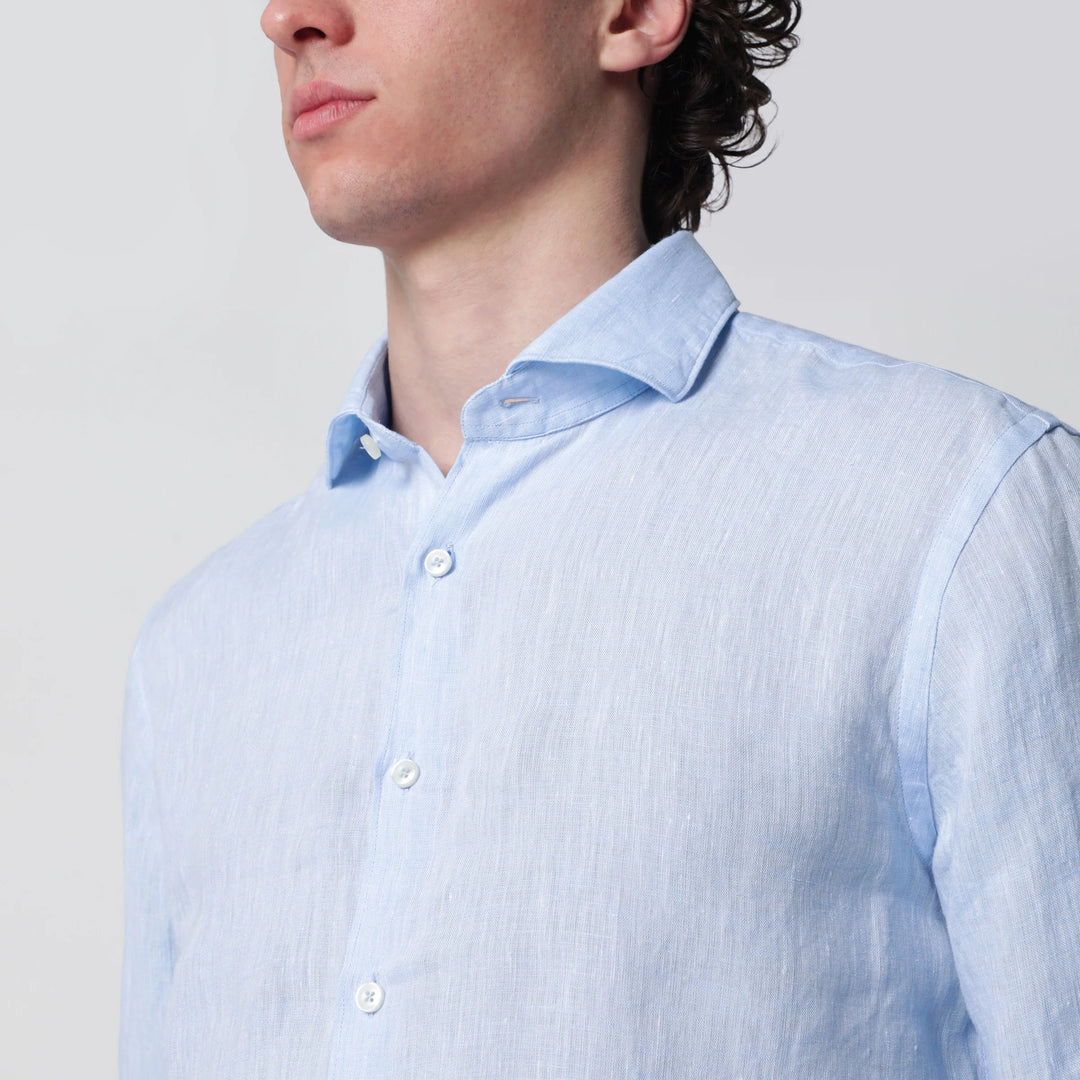 XACUS - Light blue Tailor Fit linen shirt