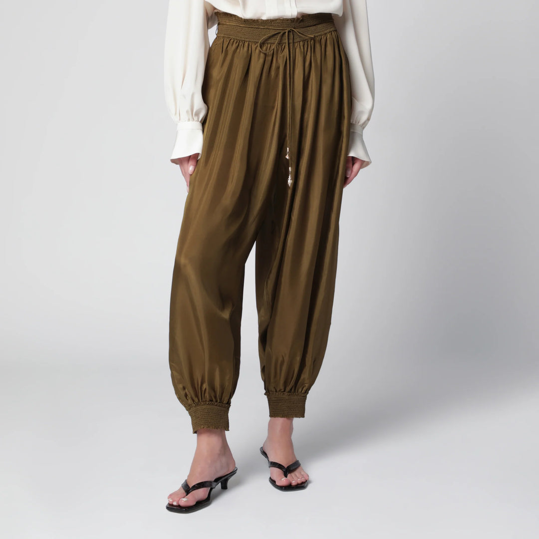 ZIMMERMANN - Olive silk habotai harem pants