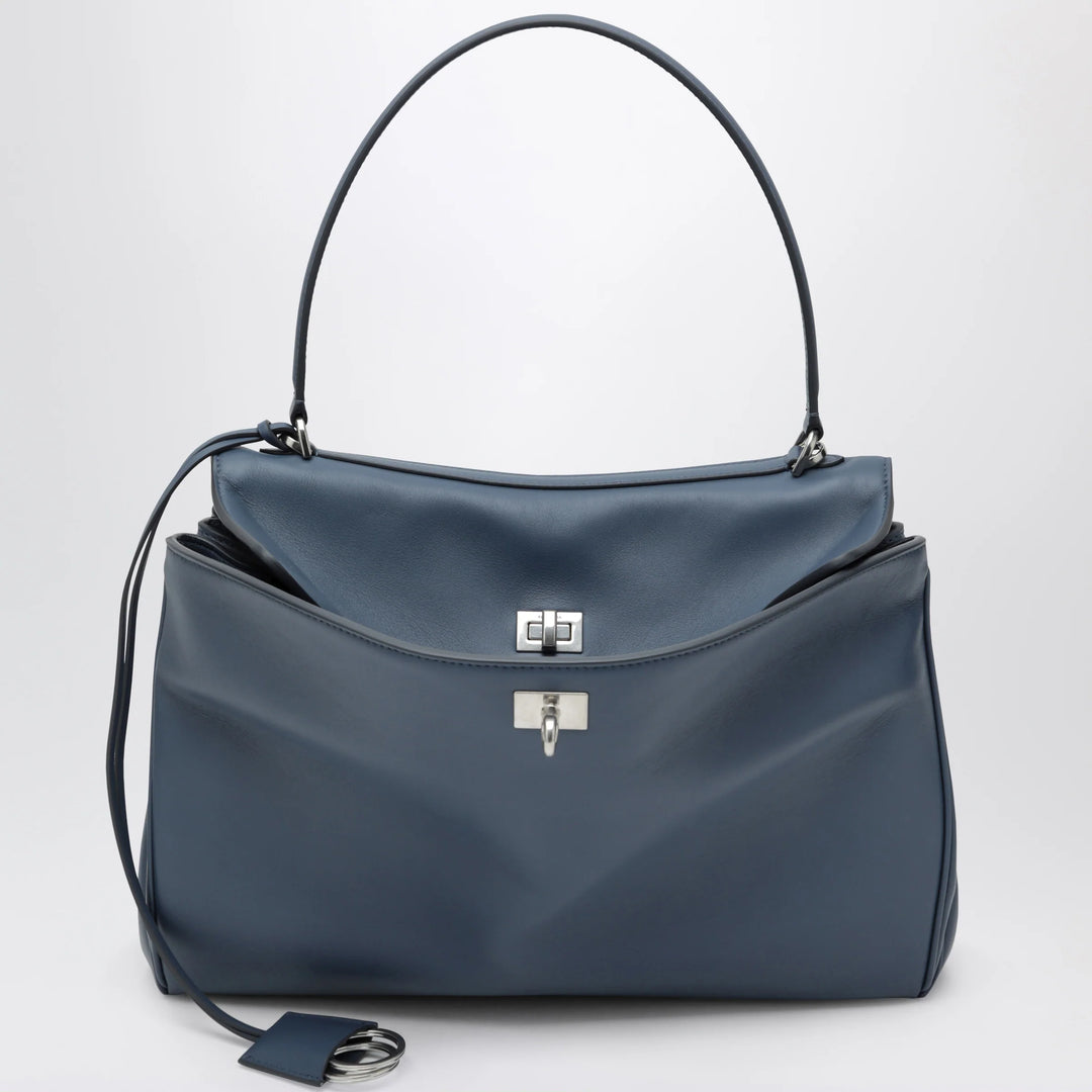 Balenciaga - Rodeo medium light blue smooth calfskin bag