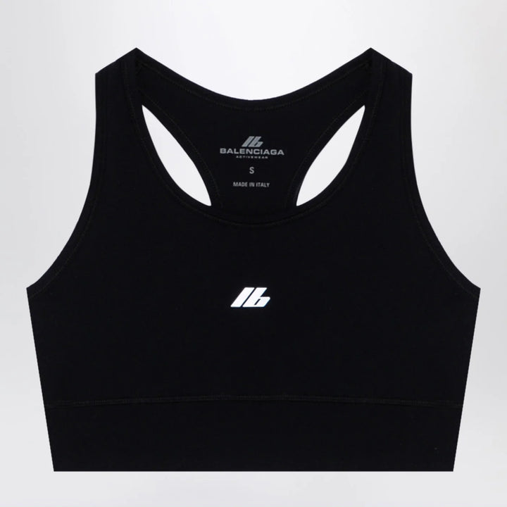 Balenciaga - Black Activewear sleeveless top in matt nylon blend