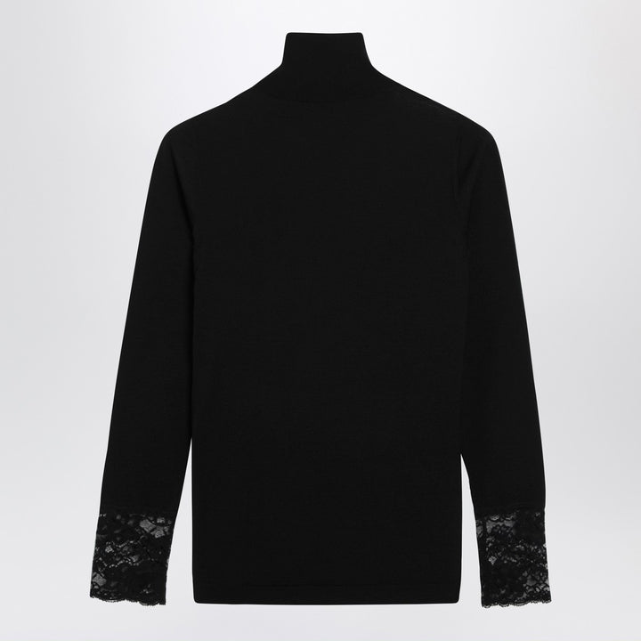 Valentino Black top with lace inserts