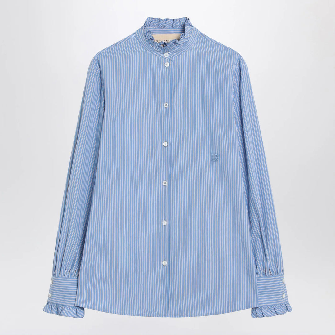 Valentino - Light blue striped shirt in cotton