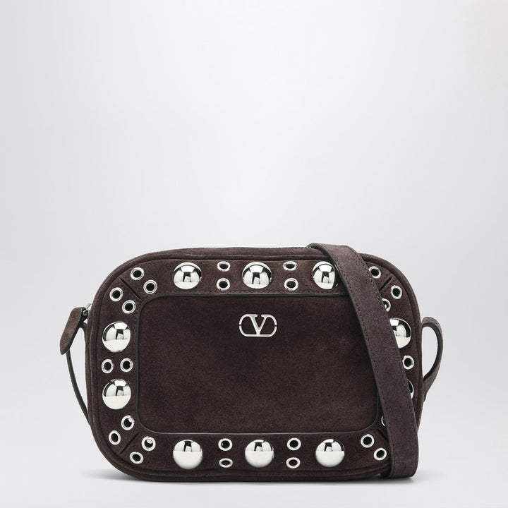 Valentino Garavani Nellcôte Bag Brown In Suede With Studs And Rivets