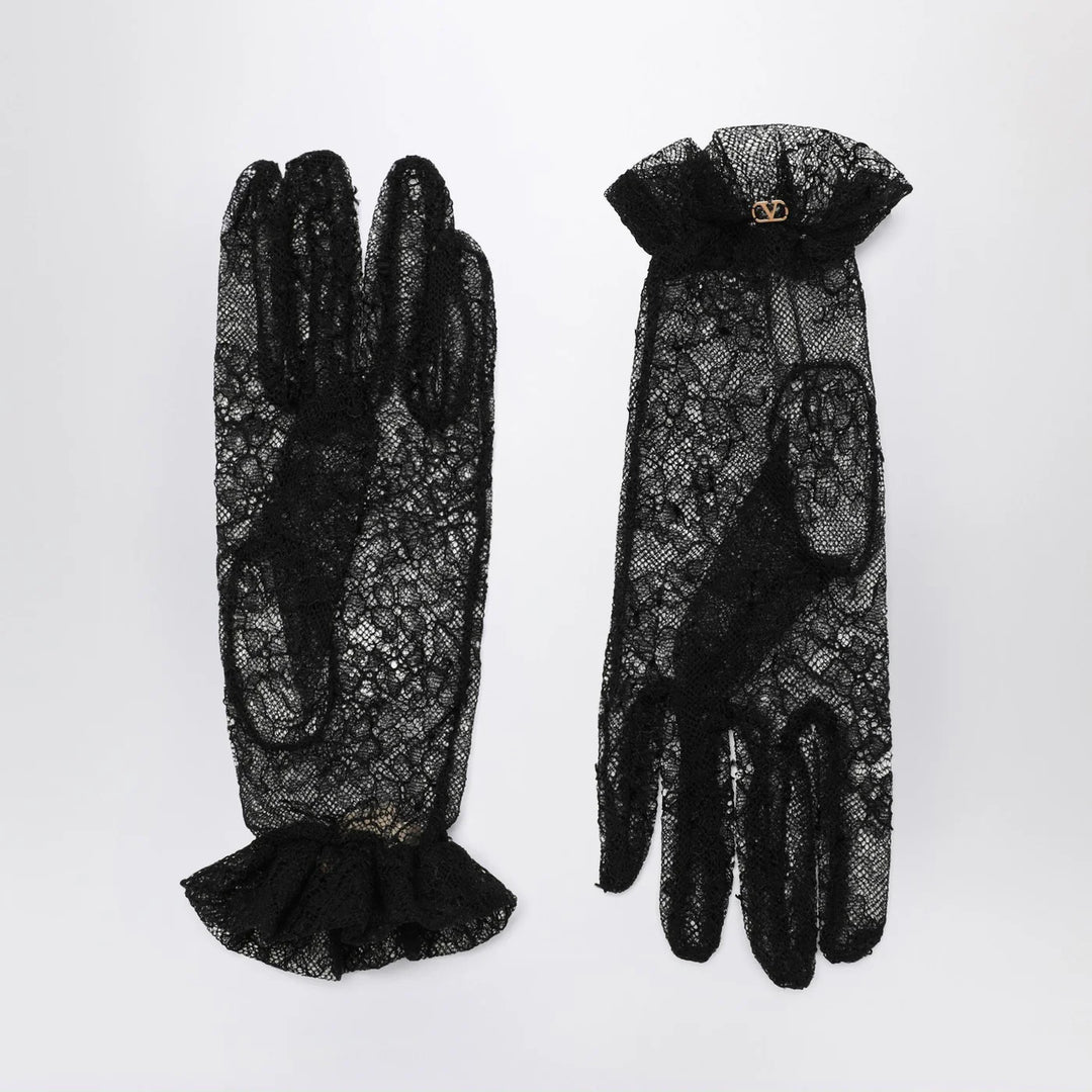 Valentino Garavani - Black lace Vlogo Signature gloves