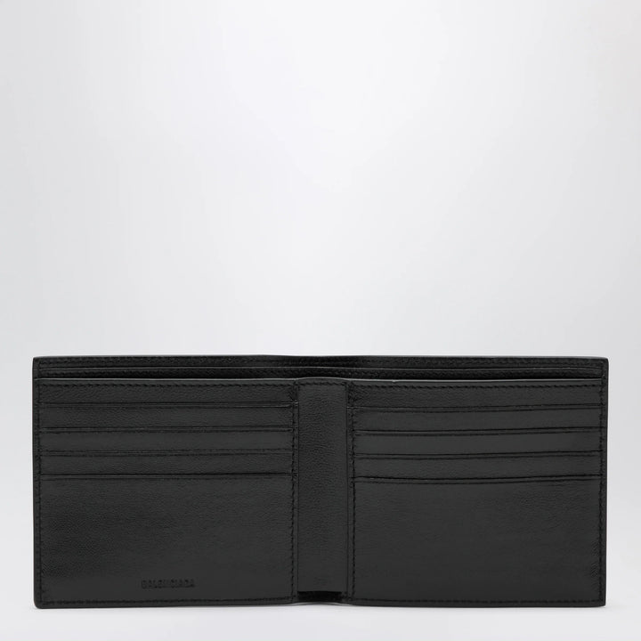 Balenciaga - Black grained leather card holder with logo