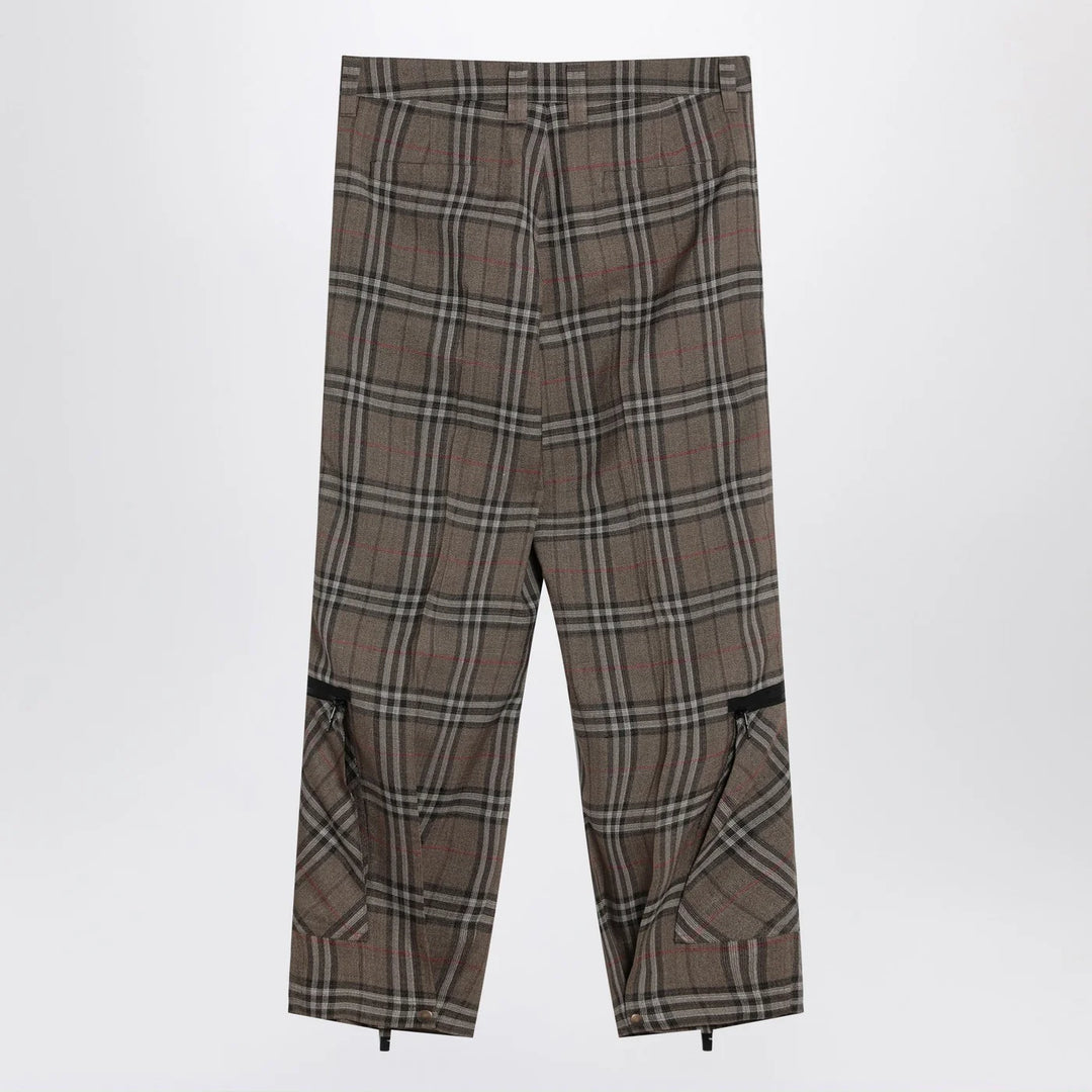 Burberry - Cargo pants check pattern in silk blend