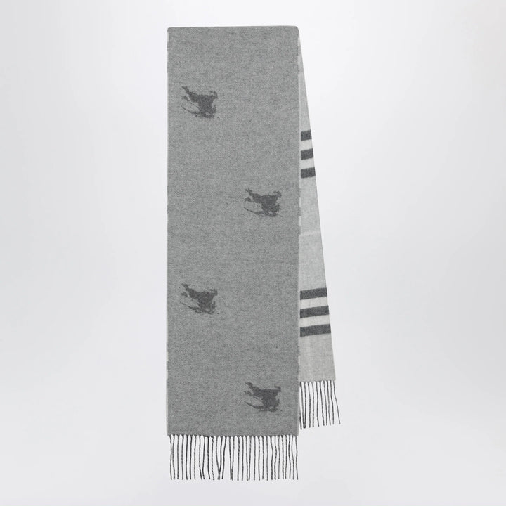 Burberry - Reversible Check cashmere scarf with EKD in grey