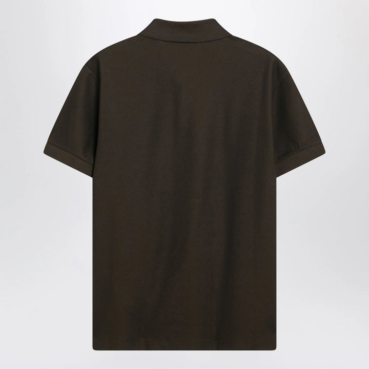 Burberry - Dark green cotton polo shirt with EKD