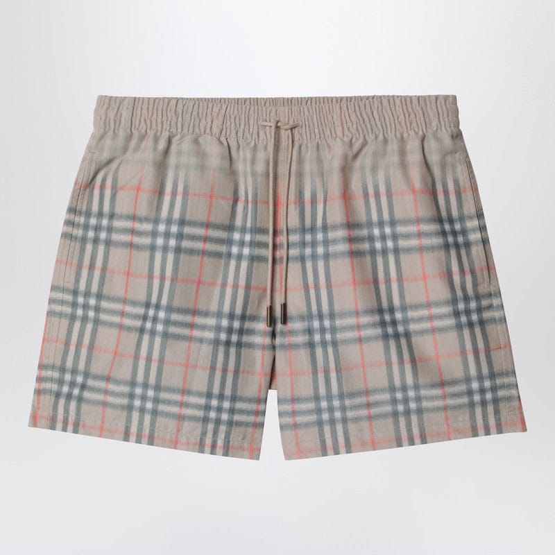 Swimwear Burberry - Beige swim shorts with faded Check pattern - L Brand
