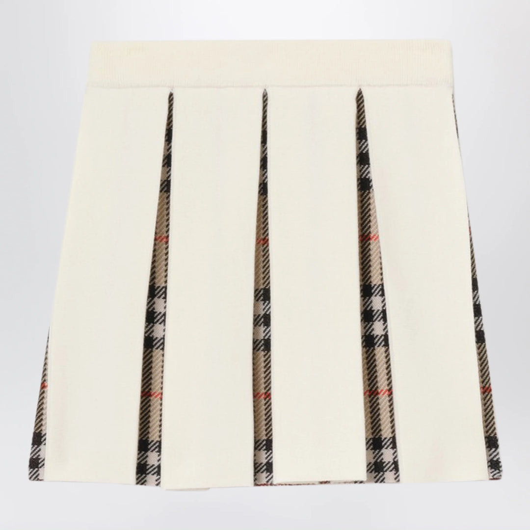 Burberry - Check wool-blend pleated skirt