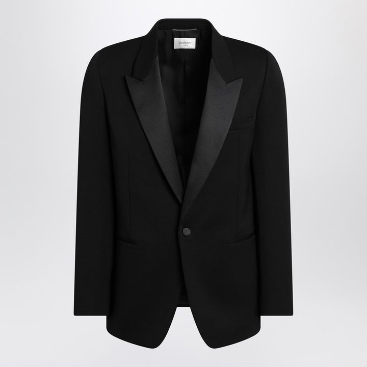 Saint Laurent Black grain de poudre tuxedo jacket