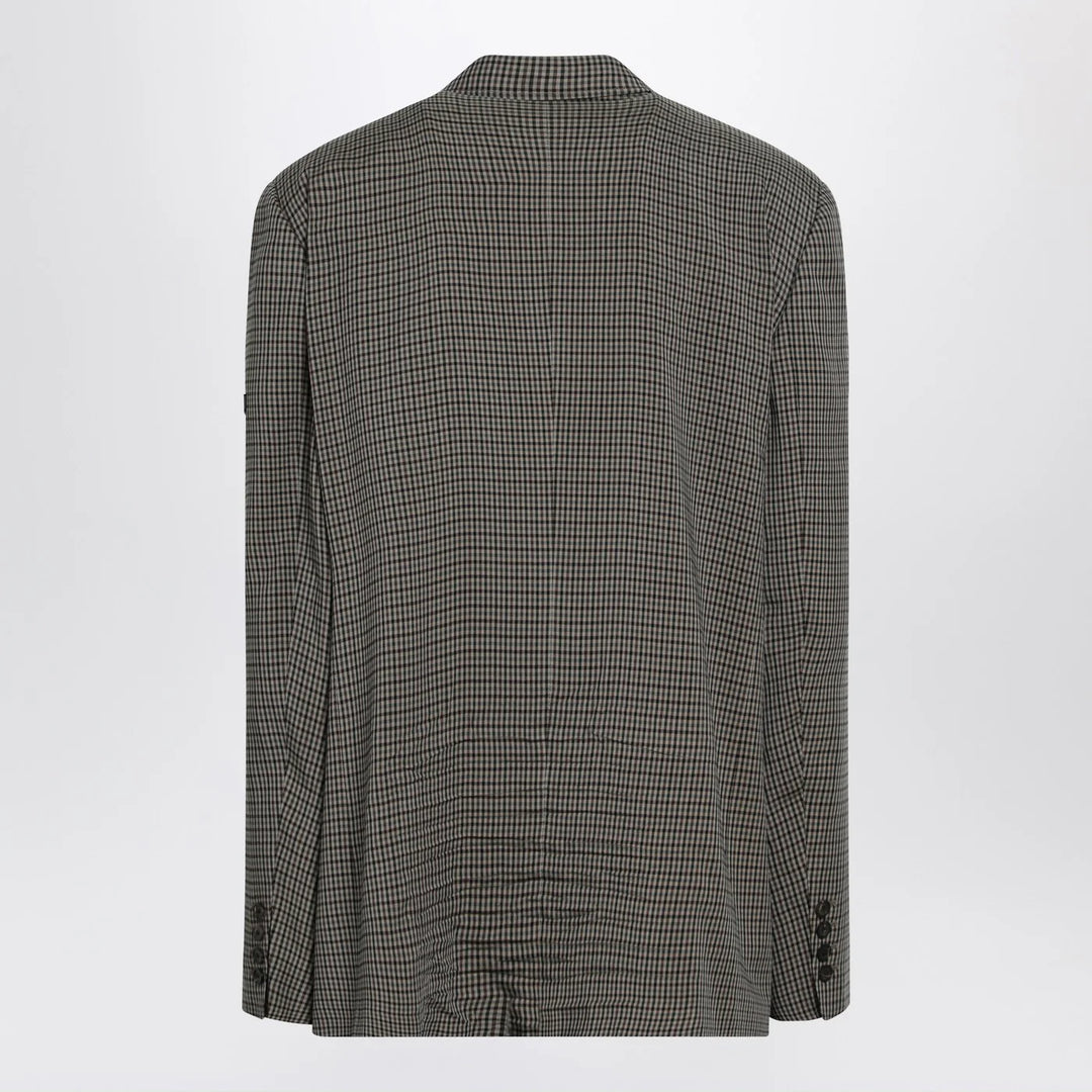 Balenciaga - Khaki and brown gingham jacket