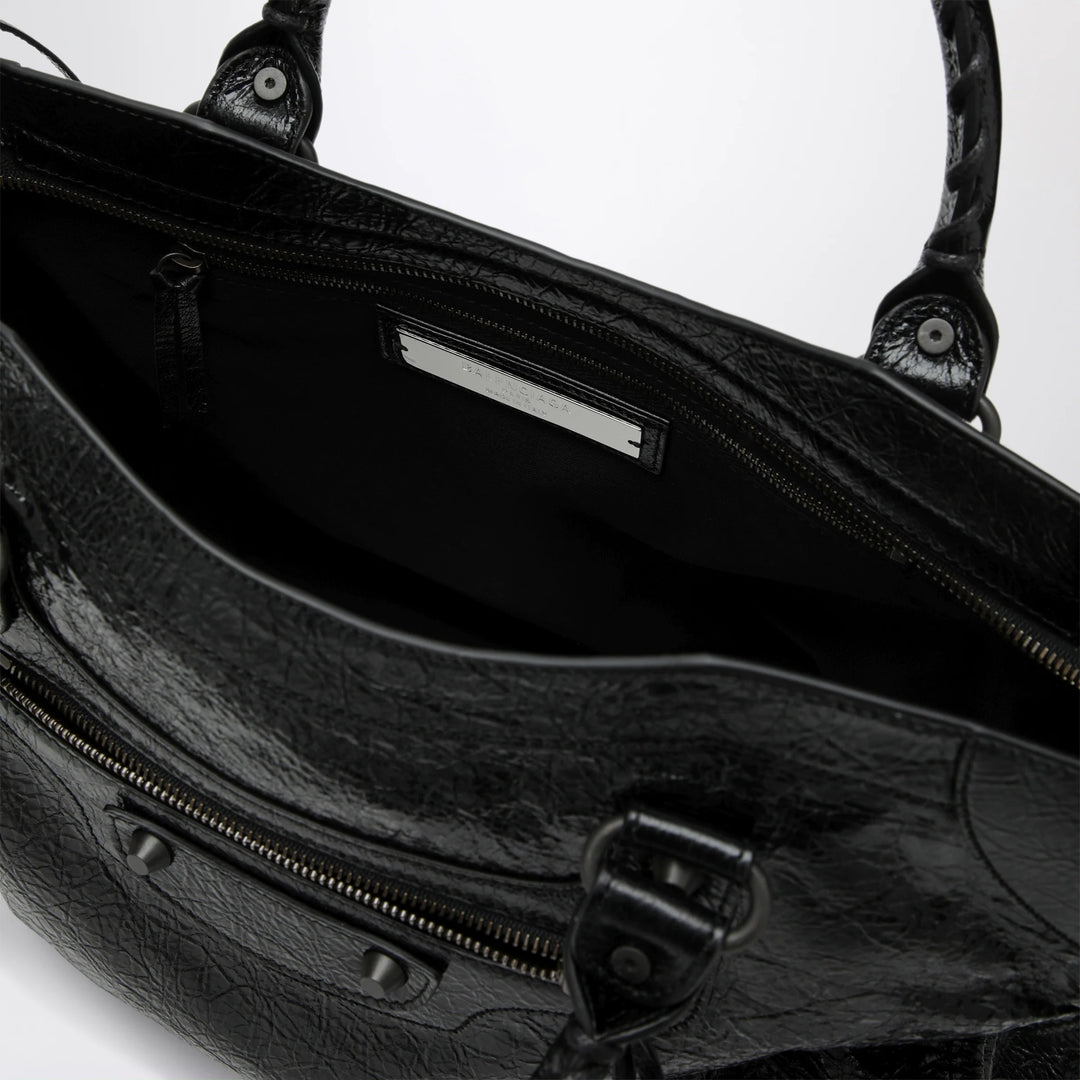 Balenciaga - Le City Medium lambskin leather handbag in black