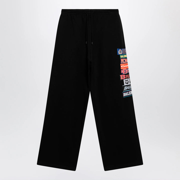 Balenciaga - Black jogger trousers with logo print