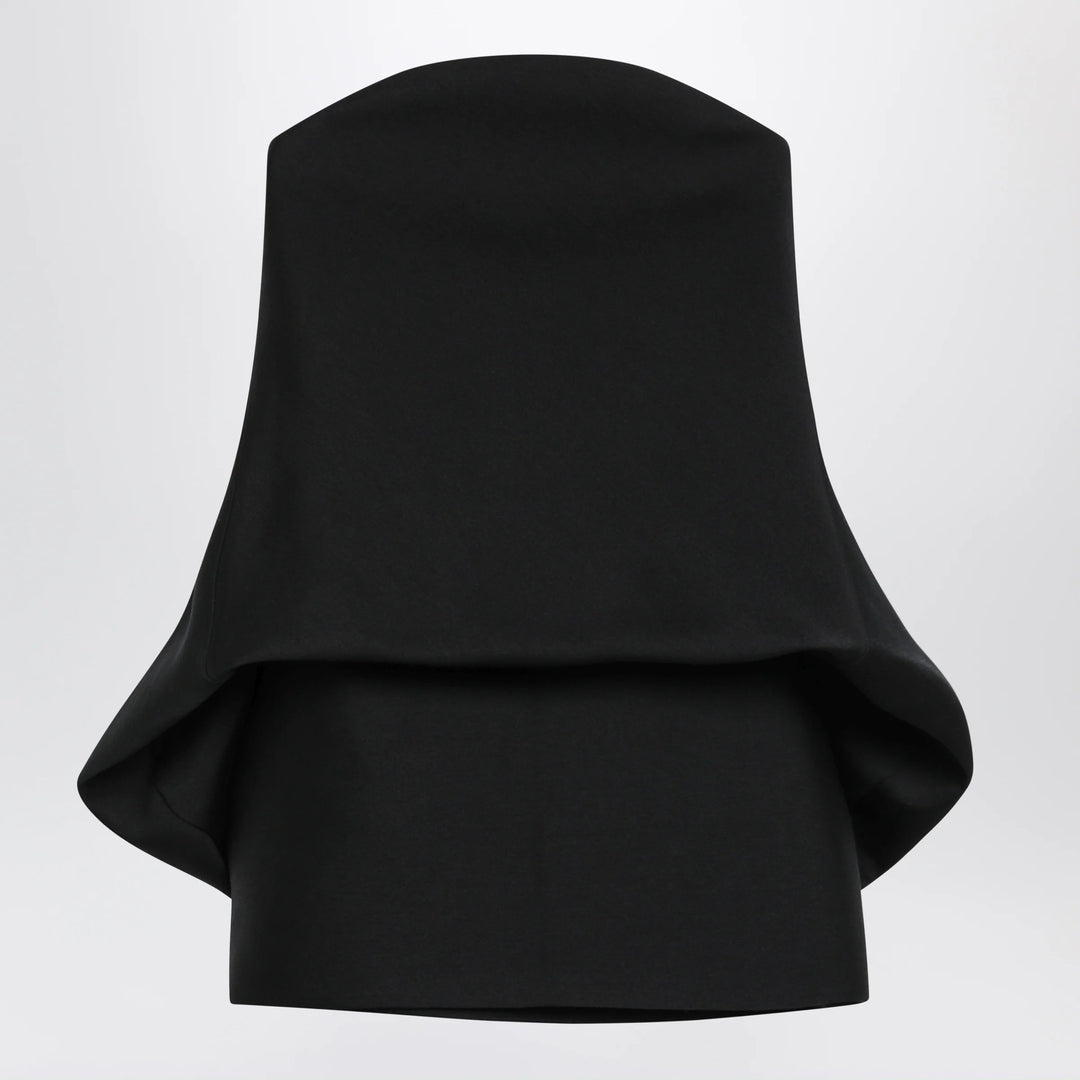 Balenciaga - Mini balloon bustier dress in wool and silk black