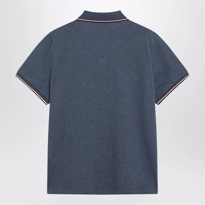 Moncler - Light blue short-sleeve polo shirt