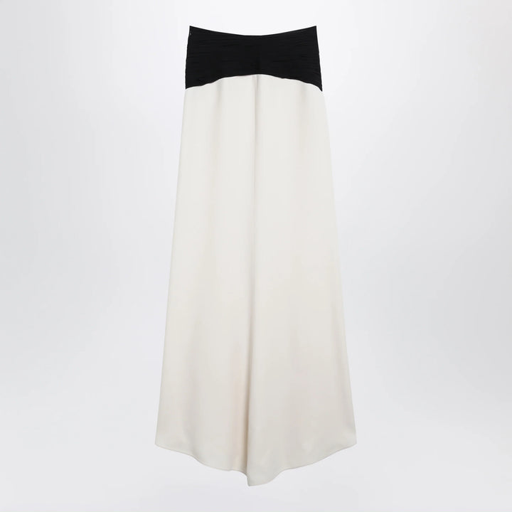 Valentino - Long silk skirt in Vanilla/Black