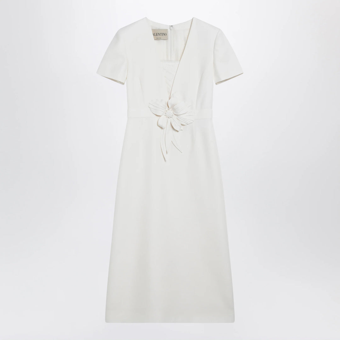 Valentino - Embroidered crepe evening dress in ivory