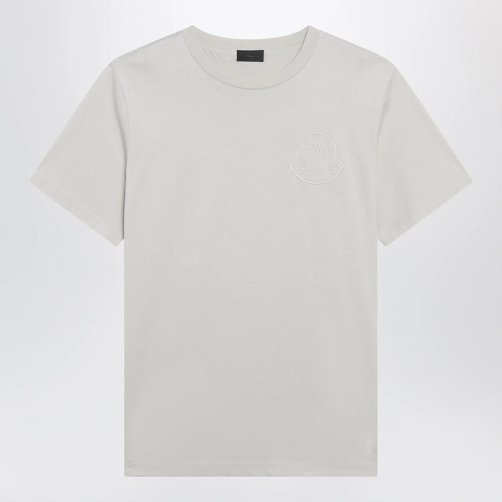 Moncler - Beige cotton T-shirt with embroidered logo