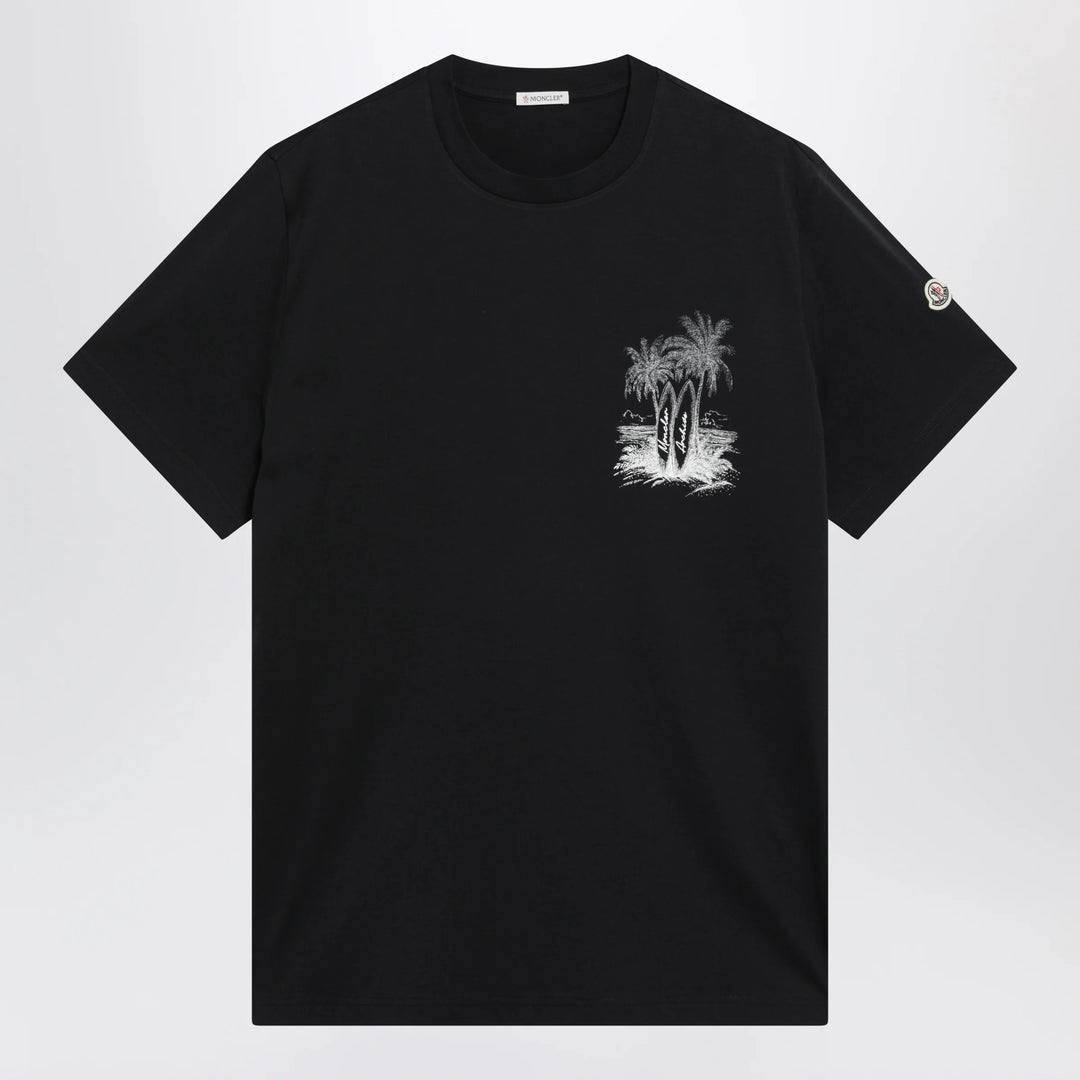Moncler - Navy blue T-shirt with logo print