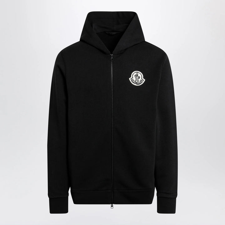 Moncler - Black cotton hoodie with logo