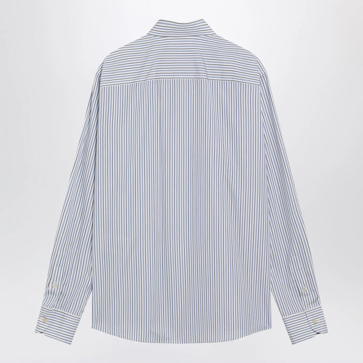 Valentino - Ivory shirt with light blue and blue stripes