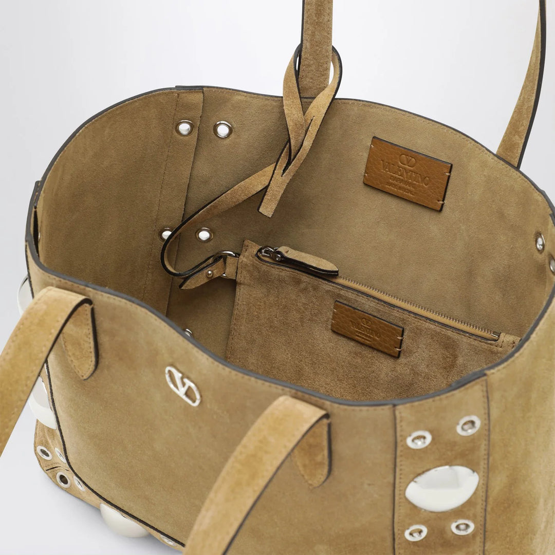 Valentino Garavani - Medium Nellcôte tote bag in Havana suede