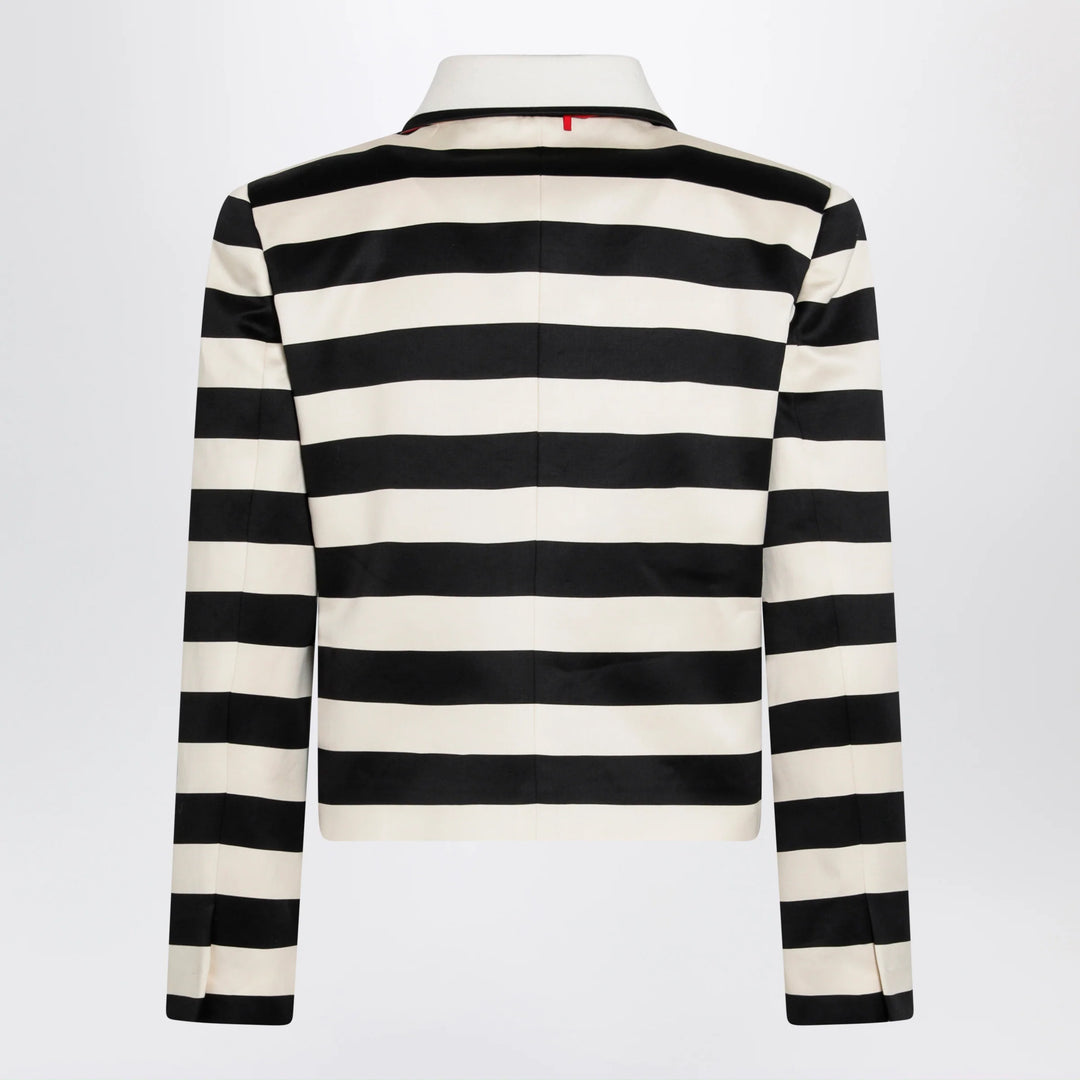 Valentino - Vanilla/black striped jacket with maxi bow