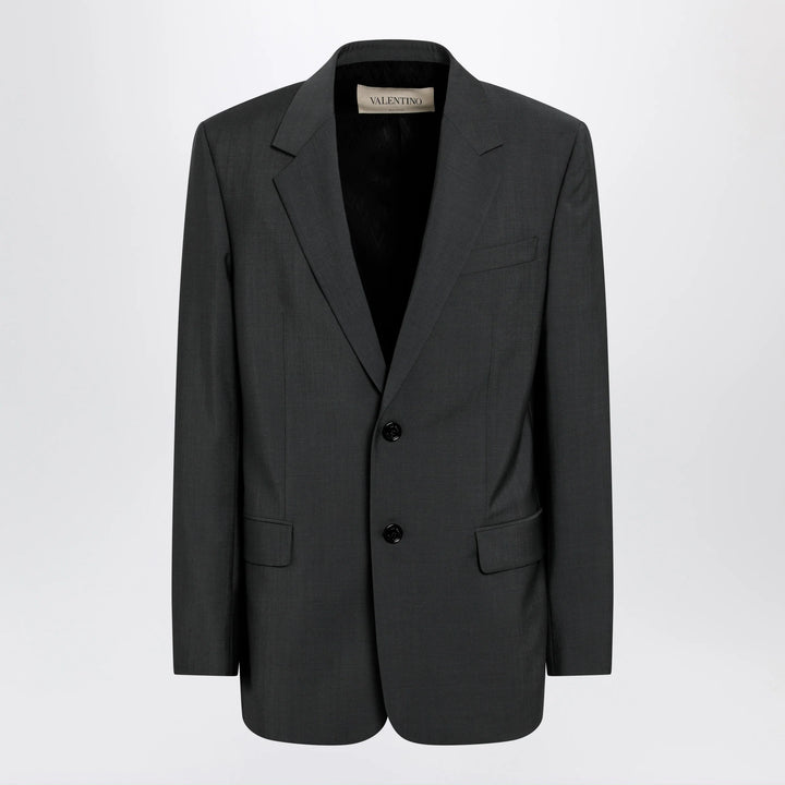 Valentino - Single-breasted wool and mohair jacket in black