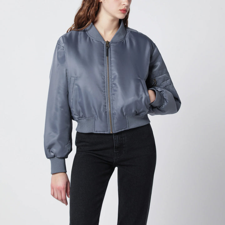 ANINE BING - Leon grey cropped bomber jacket