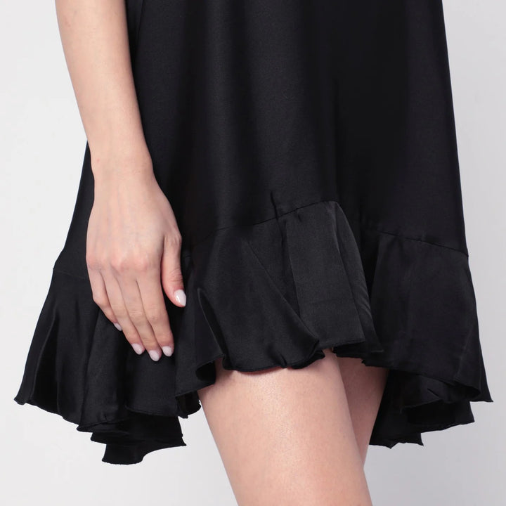 ANINE BING - Black Lilith dress in silk blend