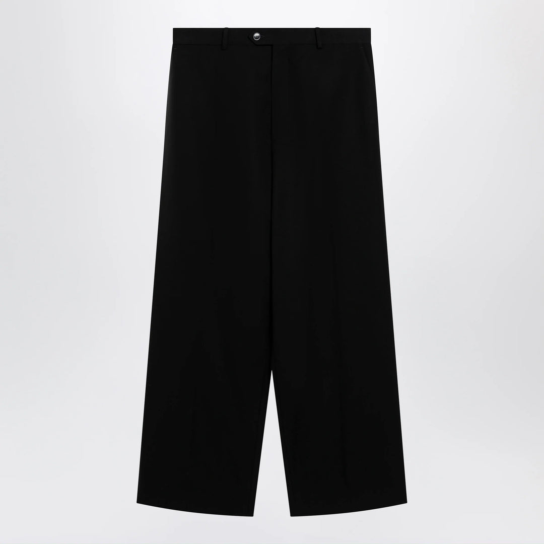 Balenciaga - Wide-leg tailored trousers in black twill