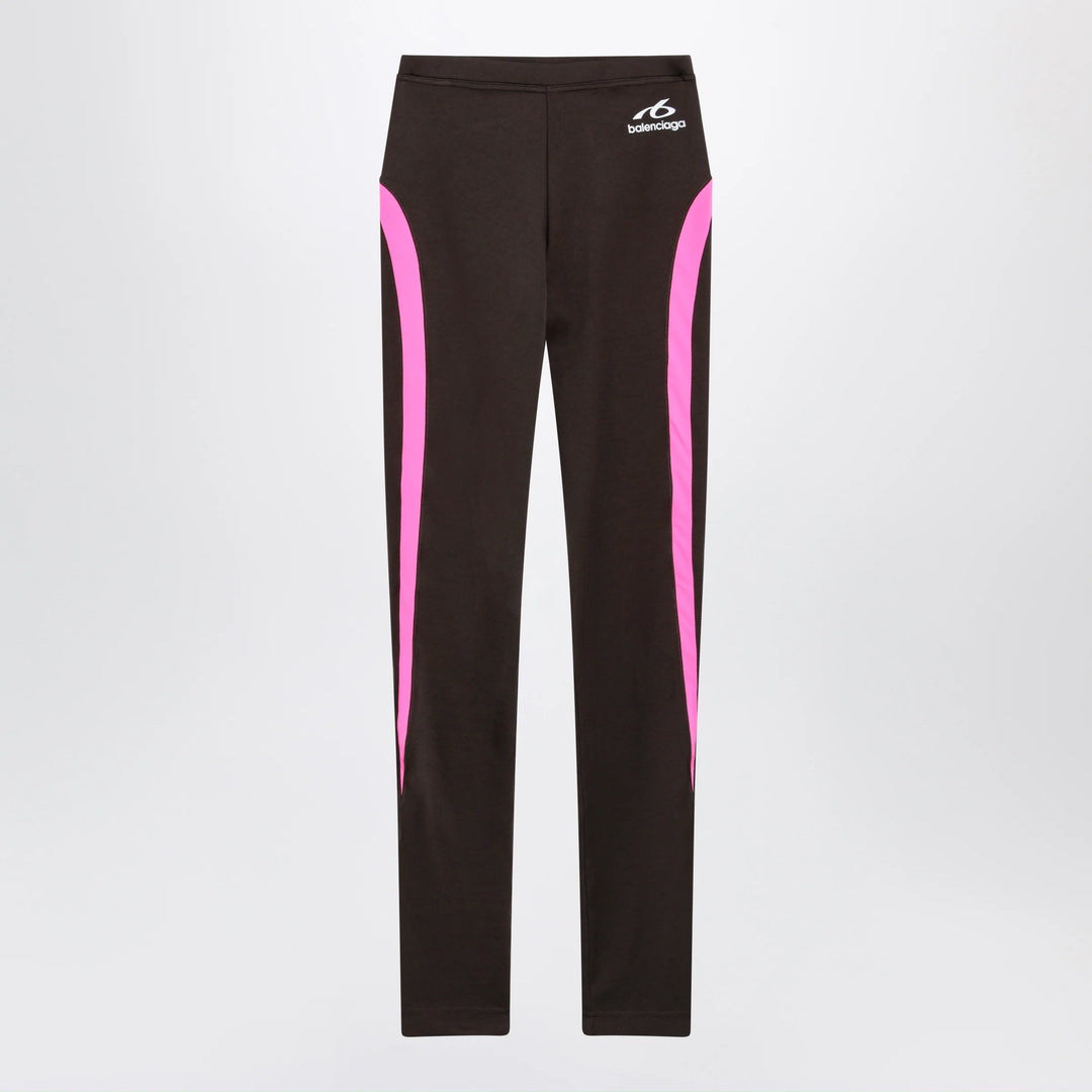 Balenciaga - Techwear leggings in khaki/neon pink technical fabric