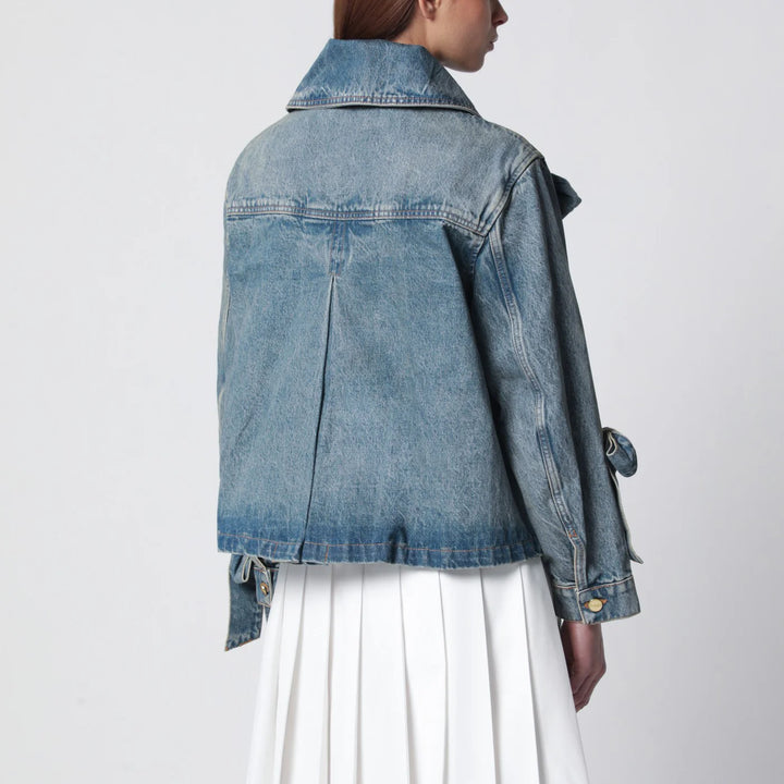 GANNI - Denim jacket with bows