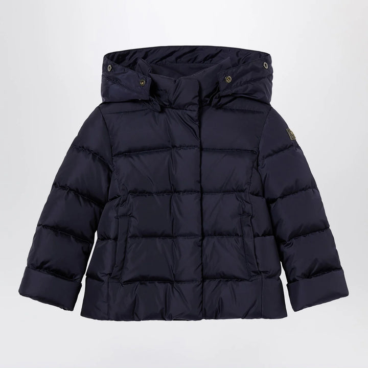 Il Gufo - Blue nylon hooded down jacket