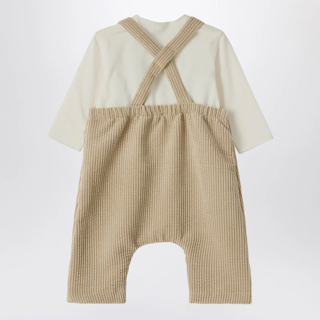 Teddy &amp; Minou - Beige outfit with corduroy overalls