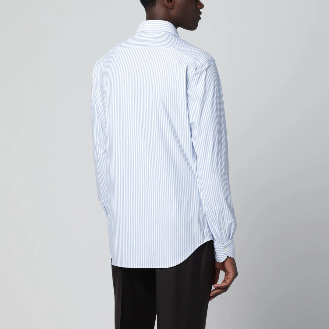 XACUS - White striped Active shirt Tailor Fit