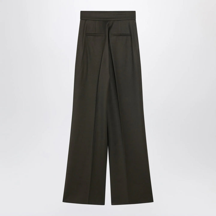 Max Mara - Moss green wide-leg wool trousers