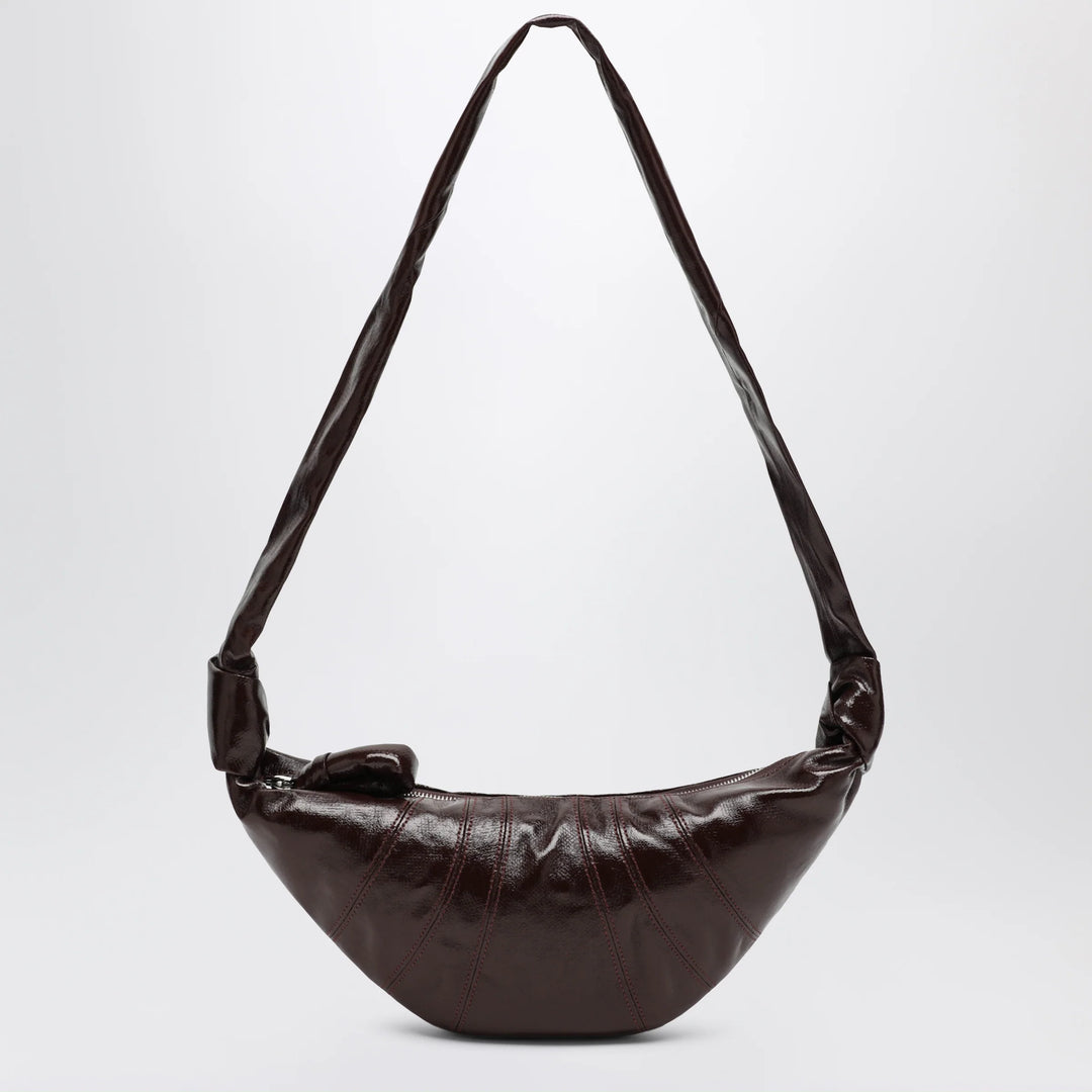 LEMAIRE - Medium Croissant bag in chocolate coated cotton