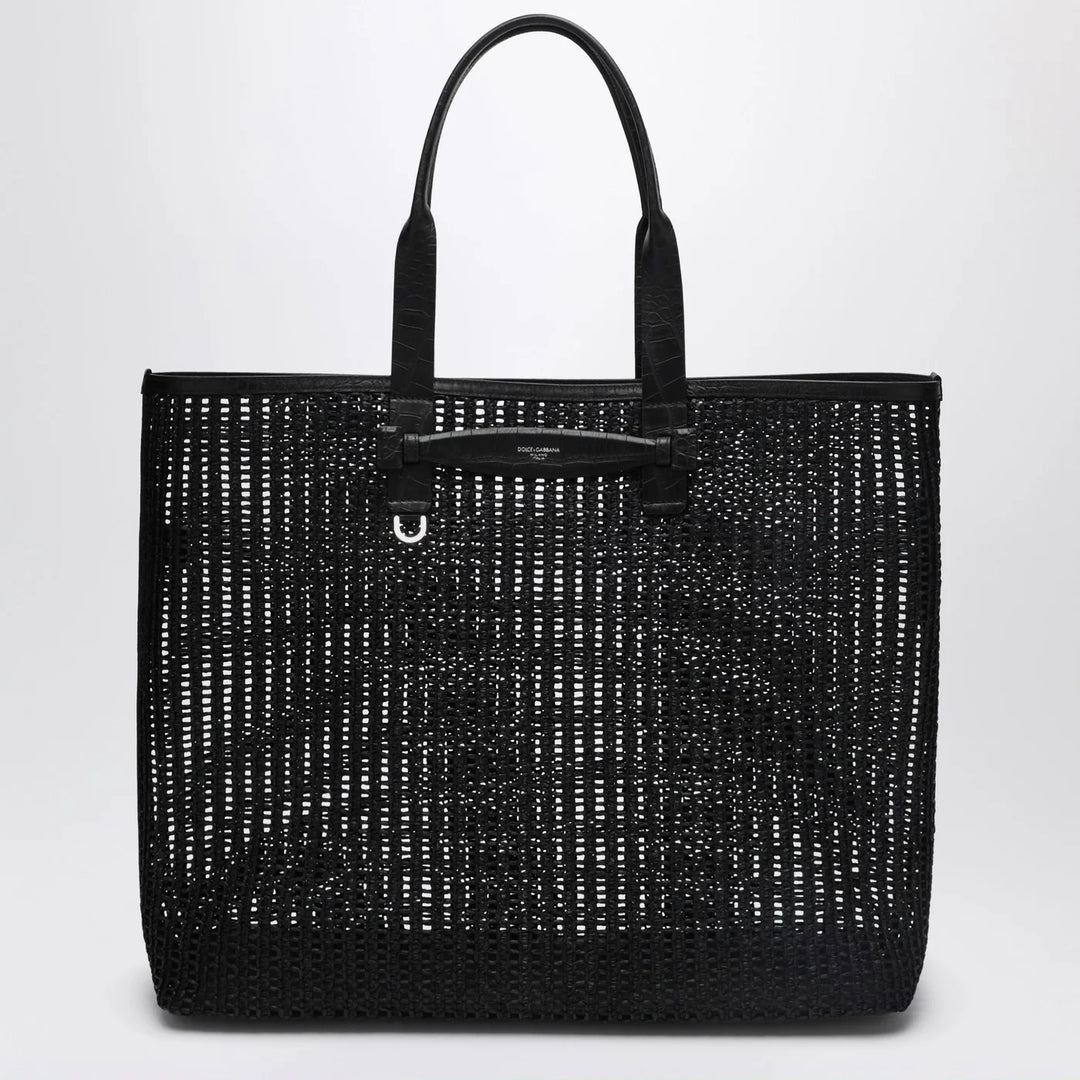 Dolce&amp;Gabbana - Adamo Shopping Bag in black woven mesh