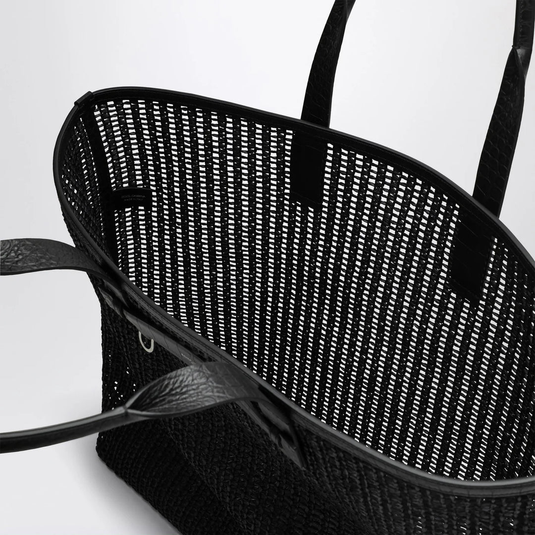 Dolce&amp;Gabbana - Adamo Shopping Bag in black woven mesh