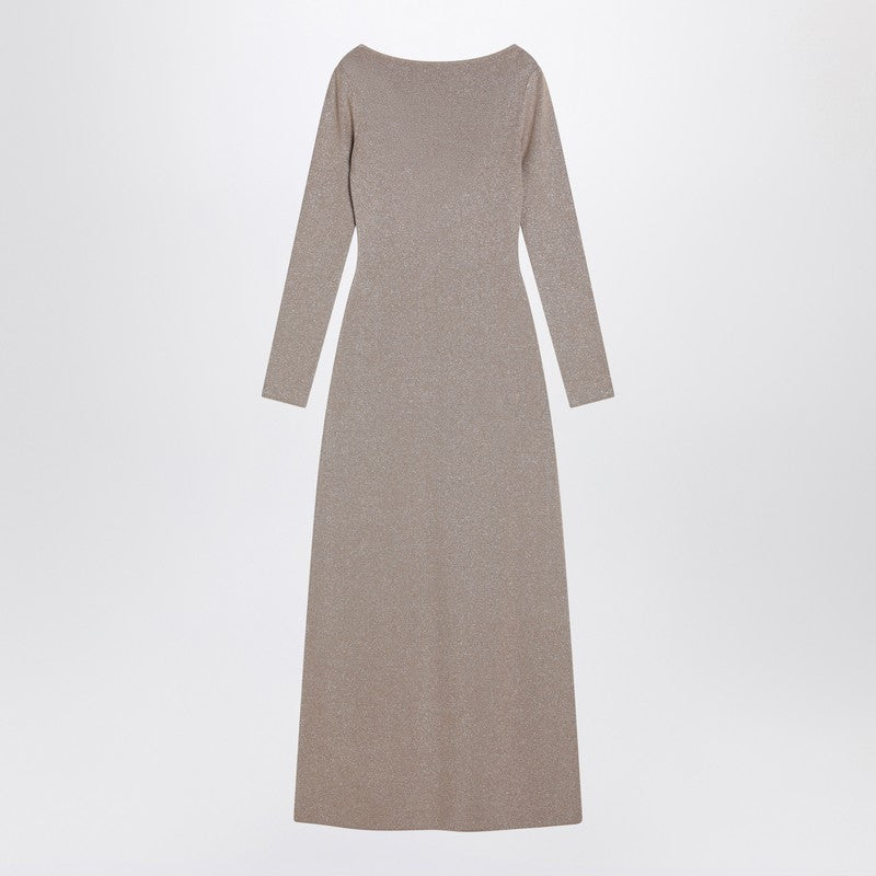 Max Mara Pianoforte Beige dress in viscose and lurex yarn