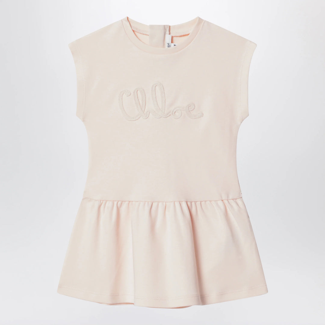 Chloé - Light pink dress with logo embroidery