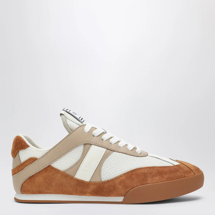 Chloé - Chloé Kick brown and white Sneakers in mesh and leather