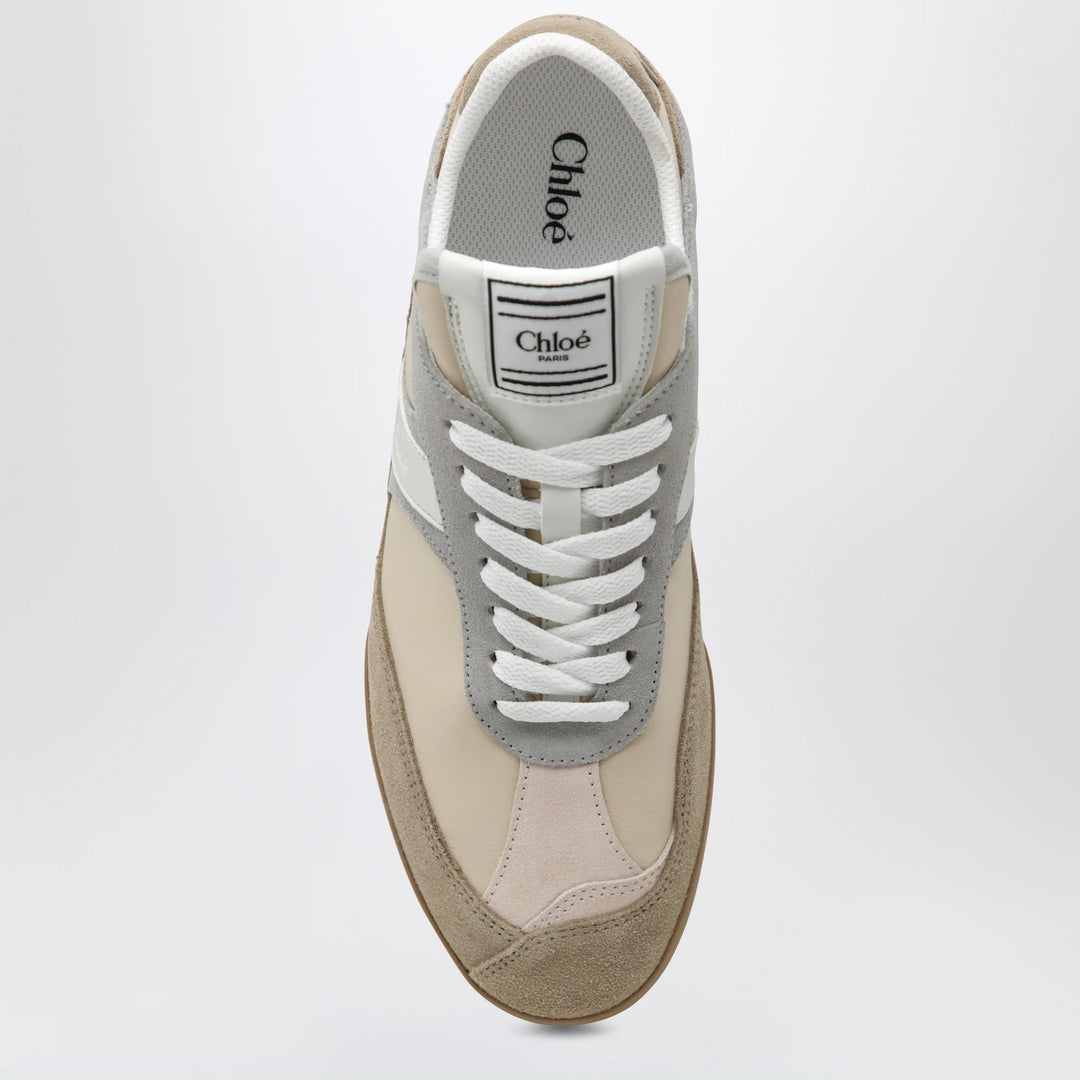Chloé - Kick sneakers in leather and suede in dove grey