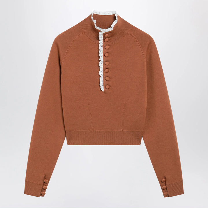 Chloé - Cognac-colored wool sweater