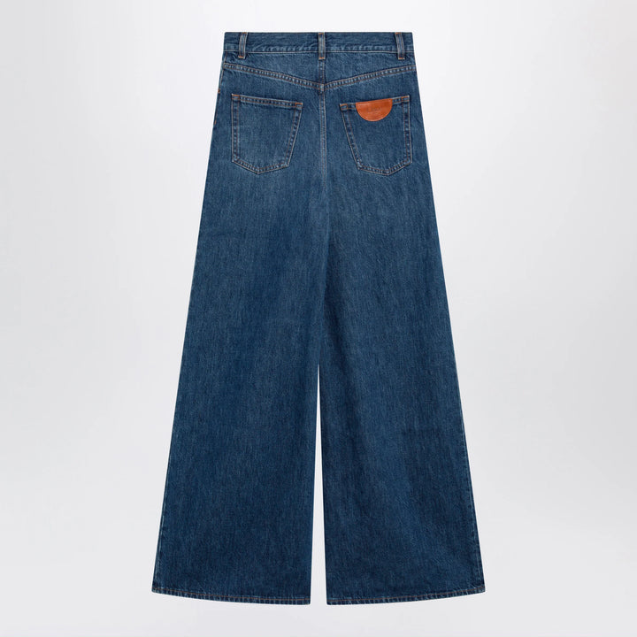 Chloé - Chloé flared jeans in washed midnight blue denim